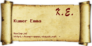 Kumer Emma névjegykártya